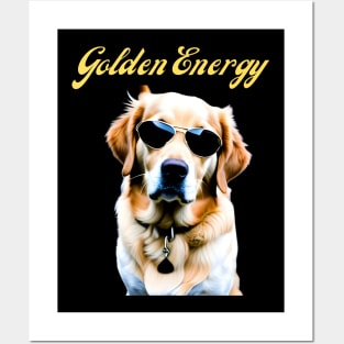 Golden Energy-Funny Golden Retriever Posters and Art